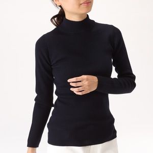 muji mock neck sweater